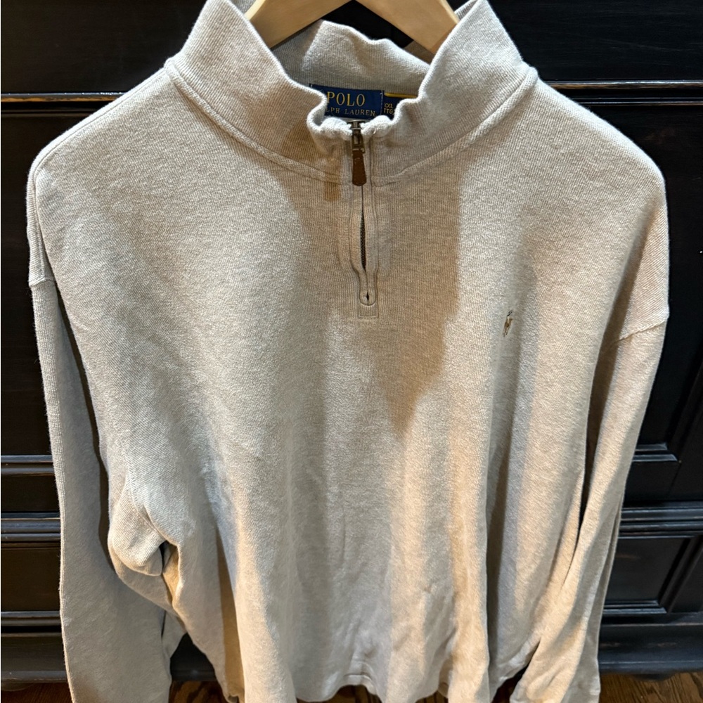 Ralph Lauren Men's Zip-Up Sweater in Light Tan